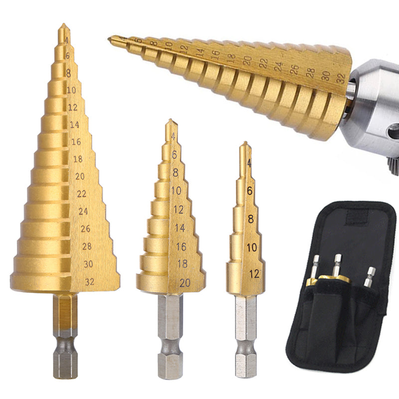 Titanium Coated Step Drill Bit High Speed Steel