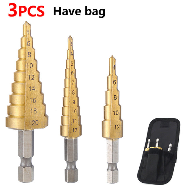 Titanium Coated Step Drill Bit High Speed Steel