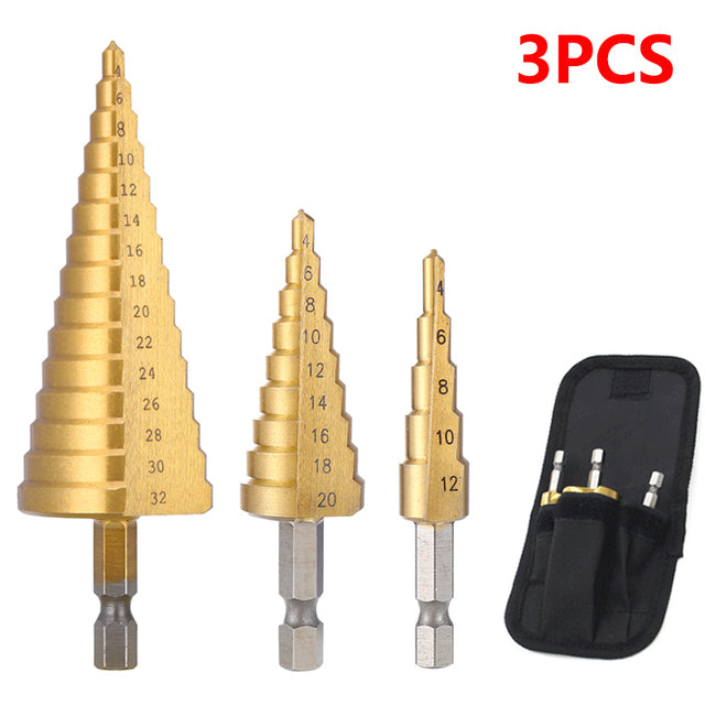 Titanium Coated Step Drill Bit High Speed Steel