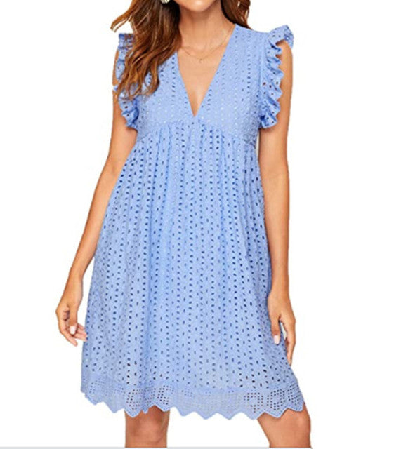Summer Short Sleeve Lace Dress