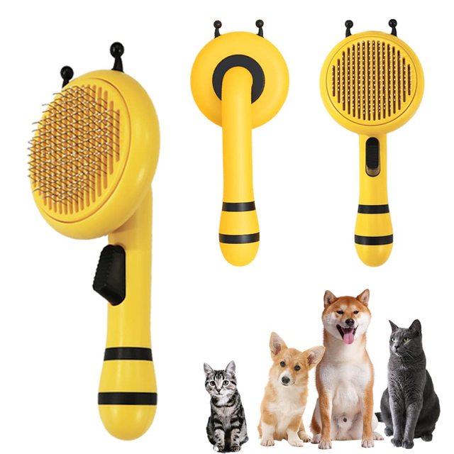 Self Cleaning Slicker Brush for Shedding Dog Cat Grooming