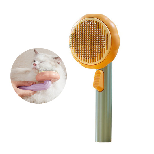 Pumpkin Pet Brush Self Cleaning Slicker
