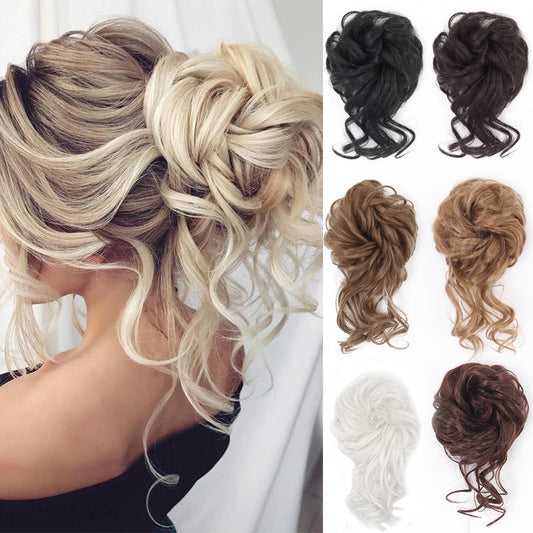 Synthetic Curly Donut Chignon With Elastic Band