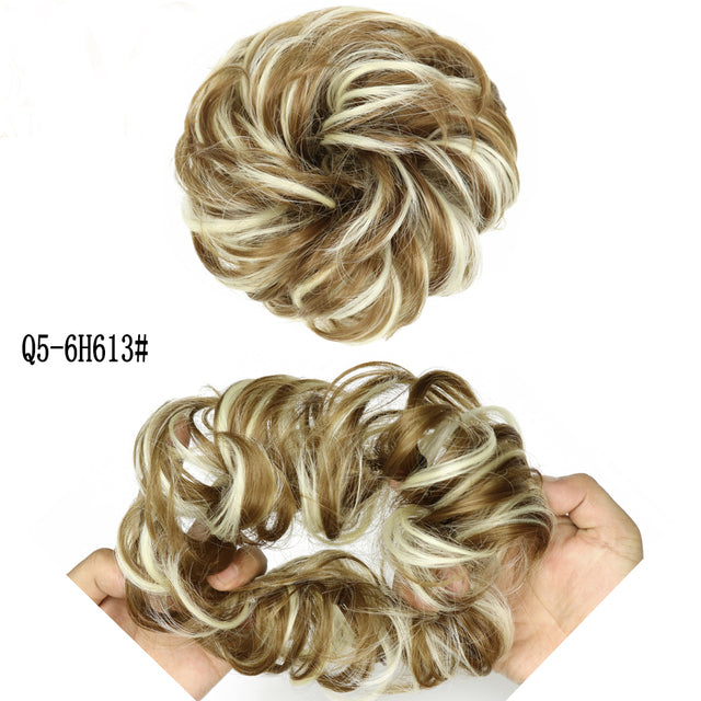 Synthetic Curly Donut Chignon With Elastic Band