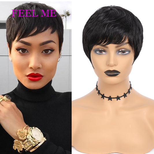 Short Cute Pixie Cut Wigs Straight Hair