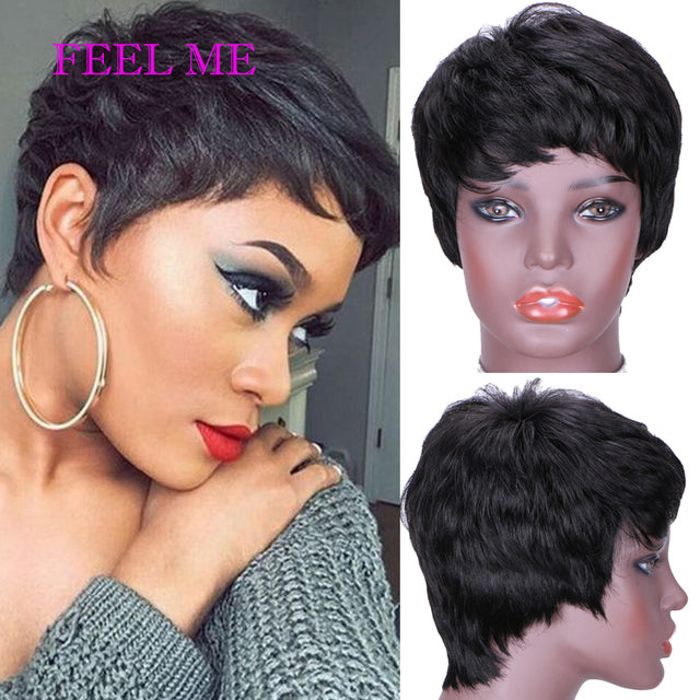 Short Cute Pixie Cut Wigs Straight Hair