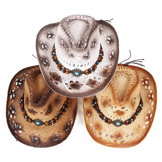 White Western Cowboy Hat Men Kallaite Design