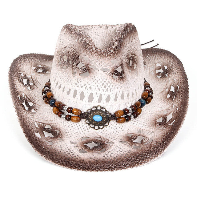 White Western Cowboy Hat Men Kallaite Design