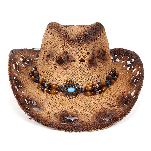 White Western Cowboy Hat Men Kallaite Design