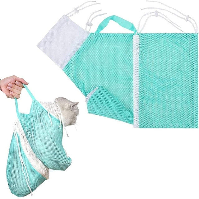 Cat Bathing Mesh Grooming Shower Bag