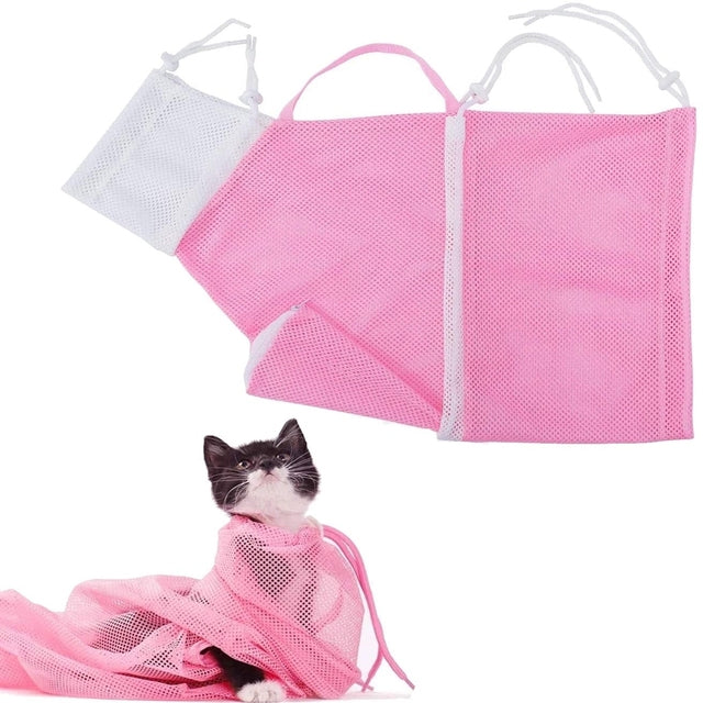 Cat Bathing Mesh Grooming Shower Bag