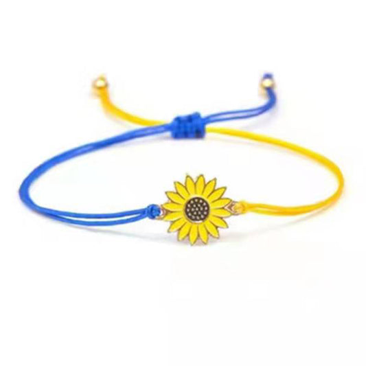 Hand Woven Sunflower Bracelet for Women