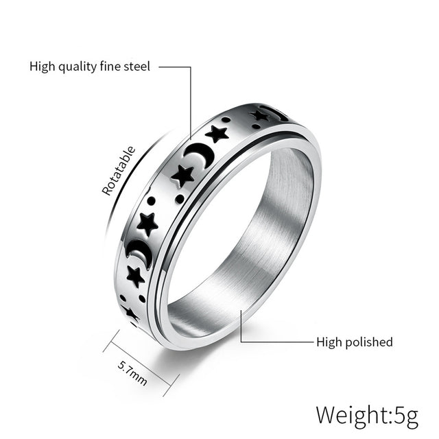 Stainless Steel Spinner Ring for Women Mens