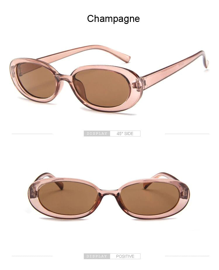 Style Oval Sunglasses Vintage Retro Round Frame