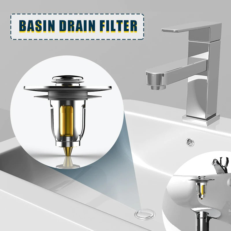 Universal Basin Pop-up Drain Filter Hair Catcher Bath Stopper Shower Sink