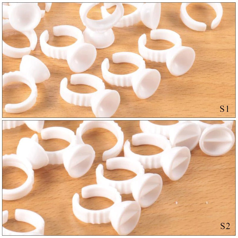 50/100Pcs Disposable Eyelash Extension Glue Rings