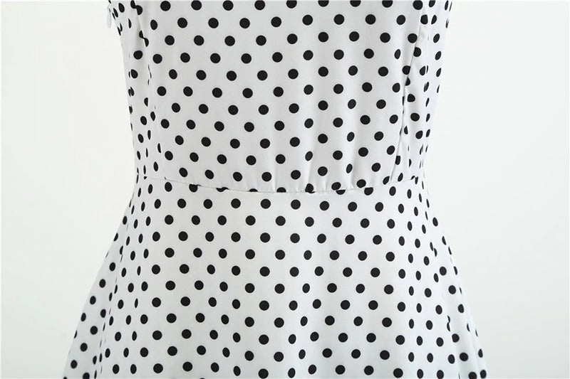 Polka Dot Print Summer Dress Sexy Retro Halter Vintage Dress