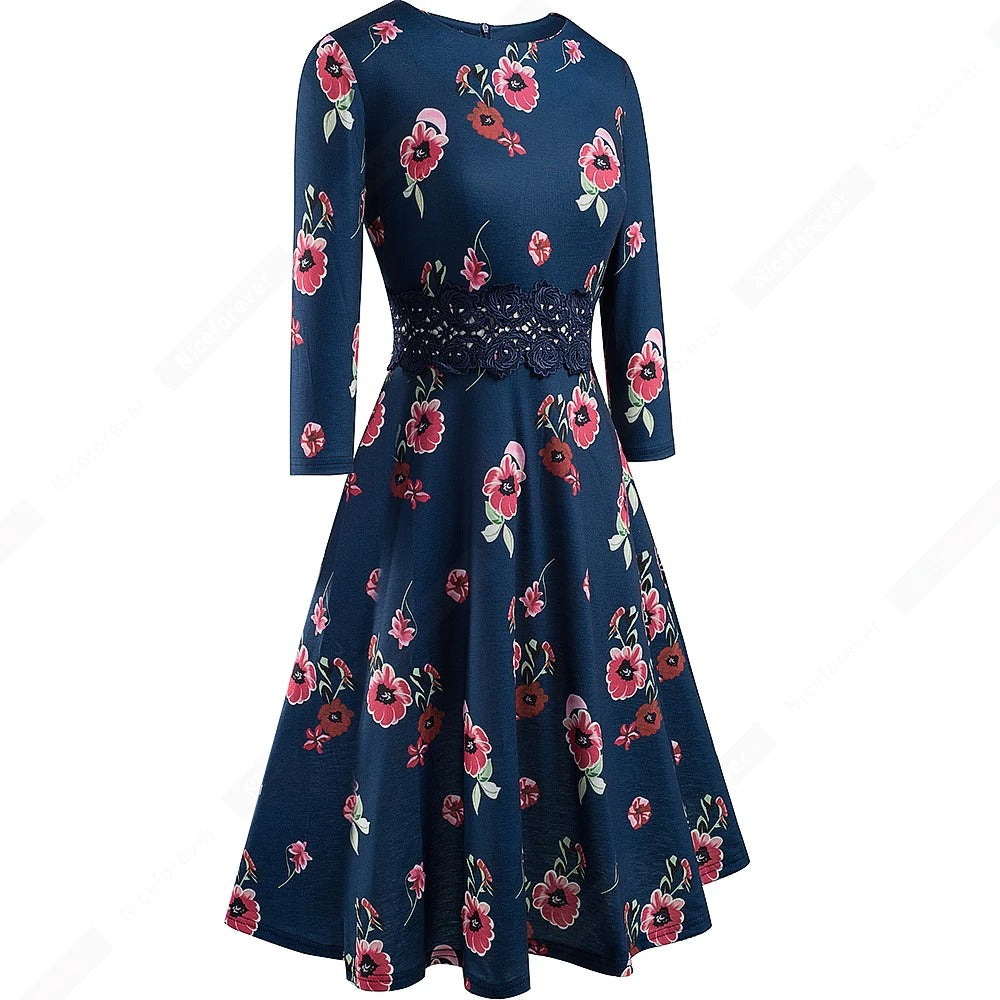 Patchwork Sleeveless Tunic Party Swing Dress HA079